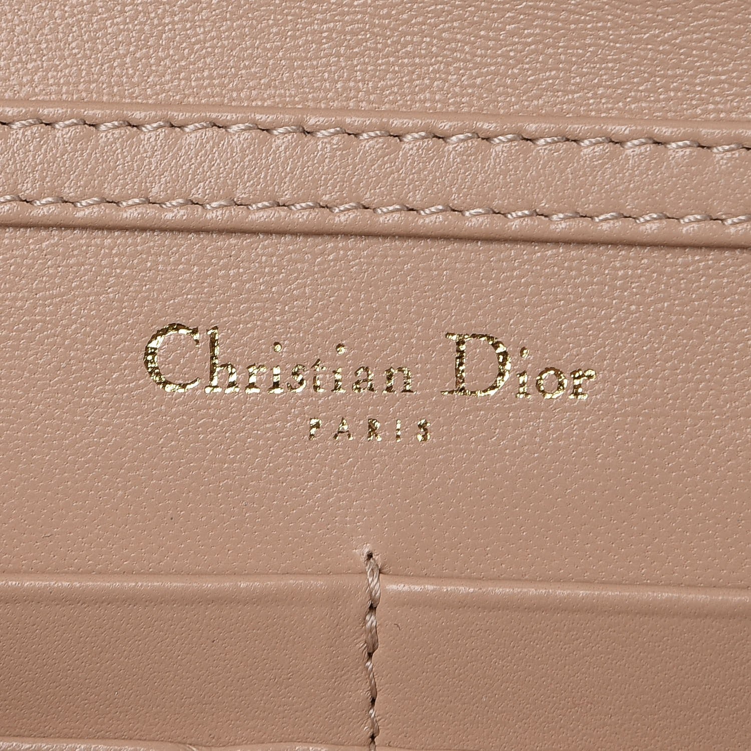 Christian Dior Grained Calfskin Diorama Wallet on Chain Pouch Nude 7 of 8