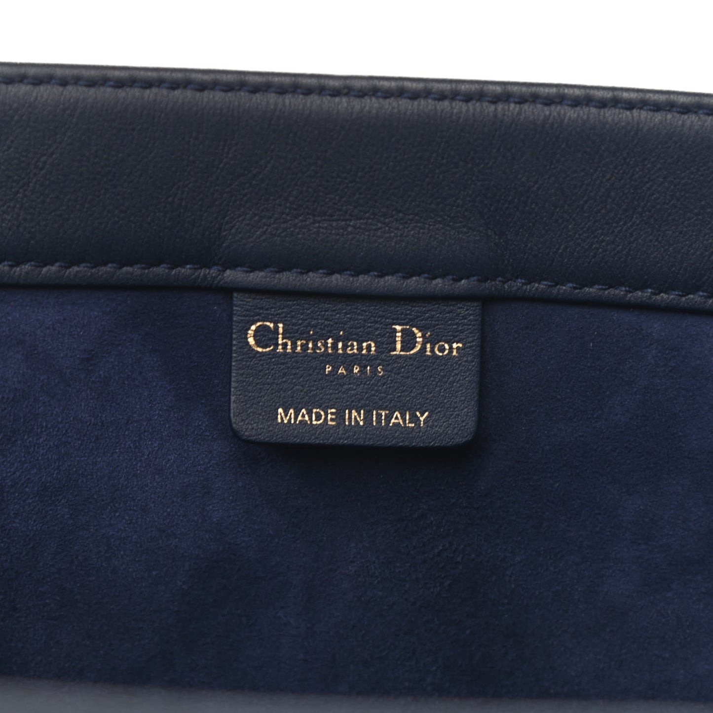Calfskin Embossed Book Tote Navy Blue