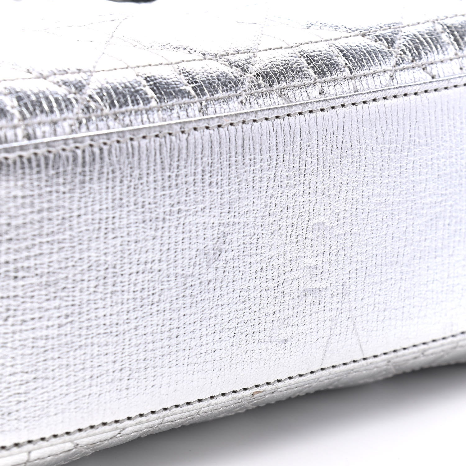 Christian Dior Metallic Grained Calfskin Cannage Small Lucky Badges My Lady Dior Silver 5 of 5