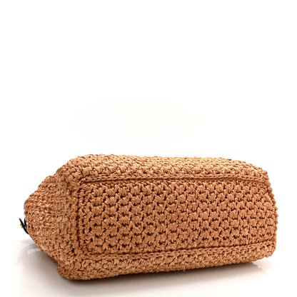 Fendi Raffia Snakeskin Large Peekaboo X-Tote Miele Bluette 4 of 11