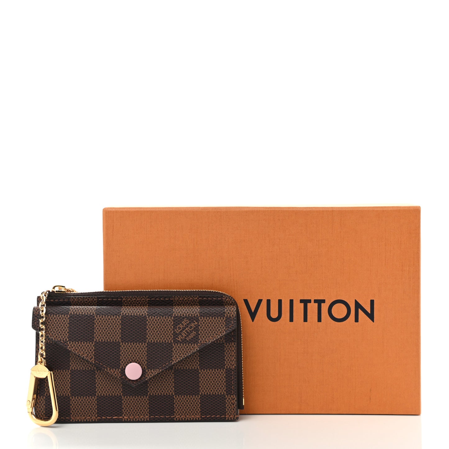 Damier Ebene Recto Verso Card Holder Rose Ballerine