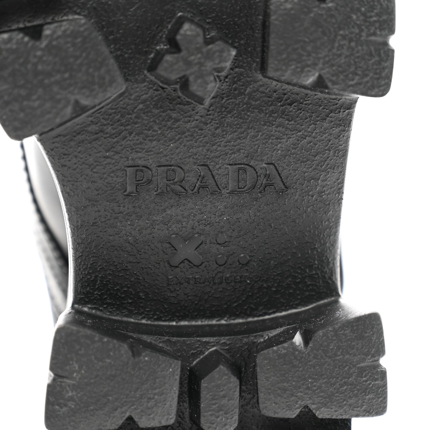 Prada Spazzolato Rois Nylon Metal Triangle Logo Monolith Pouch Pocket 55mm Boots 36 Black 9 of 10