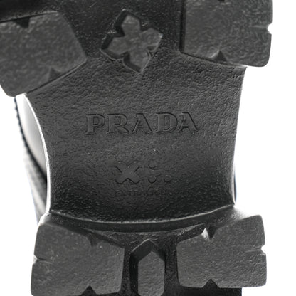 Prada Spazzolato Rois Nylon Metal Triangle Logo Monolith Pouch Pocket 55mm Boots 36 Black 9 of 10