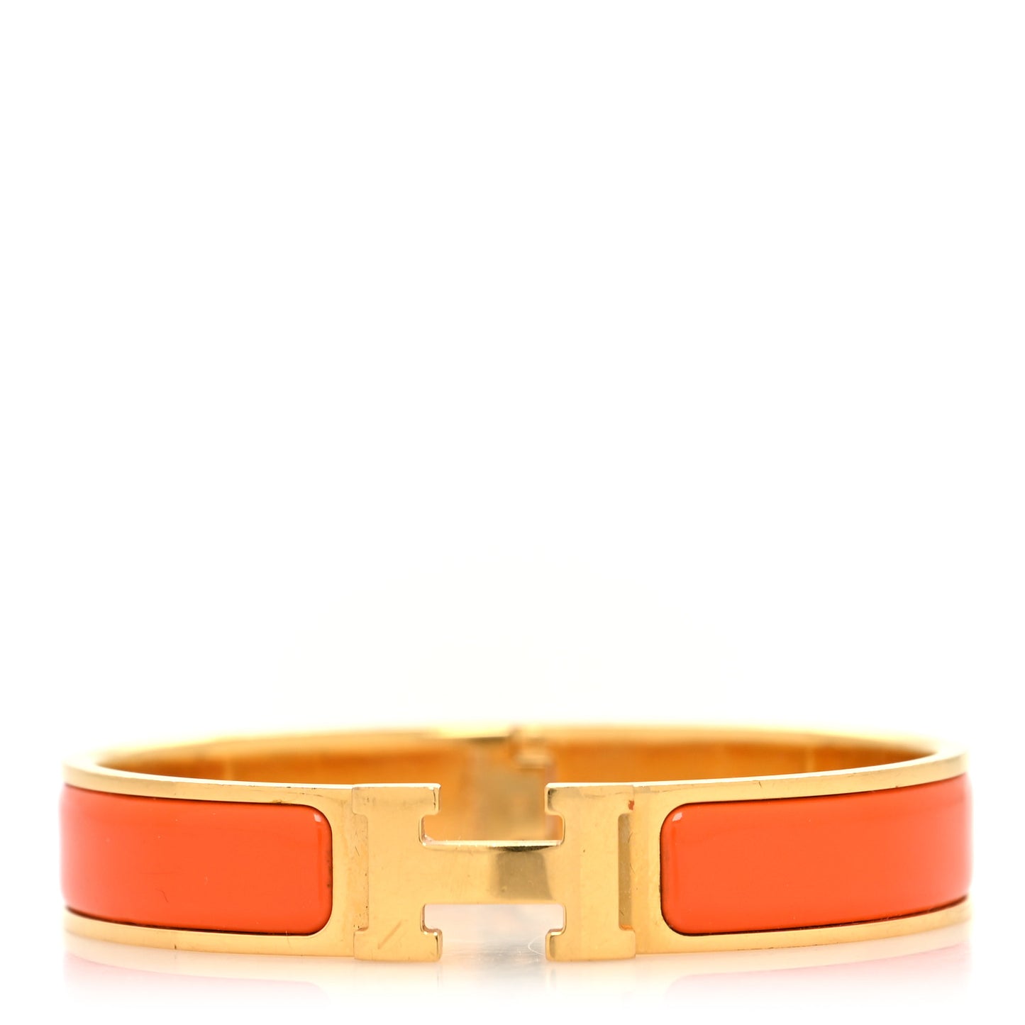 Enamel Narrow Clic Clac H Bracelet GM Orange