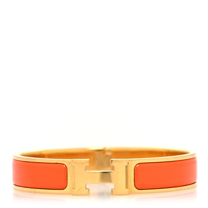 Hermes Enamel Narrow Clic Clac H Bracelet GM Orange 1 of 5