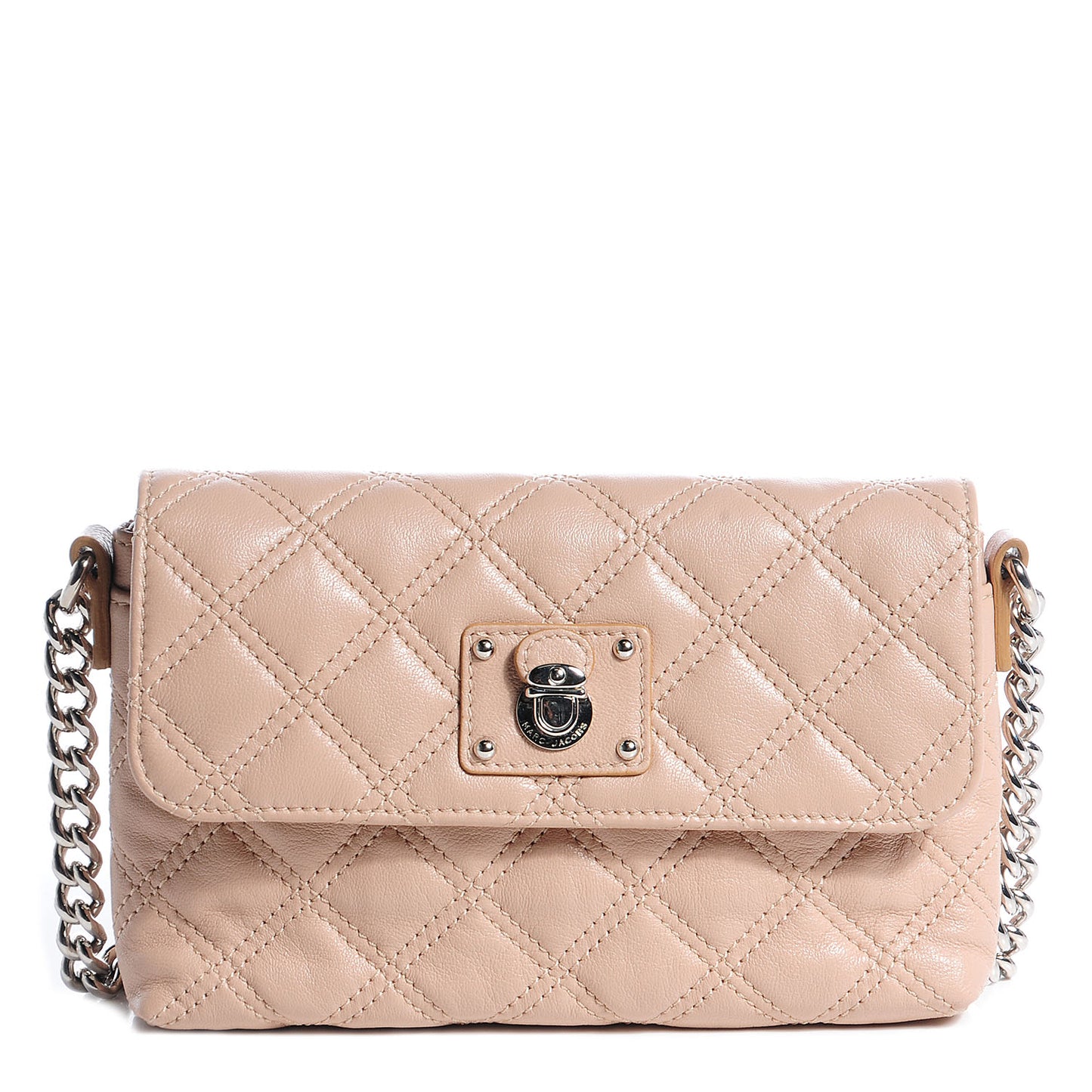 Leather Quilted The Small Single Flap Blush