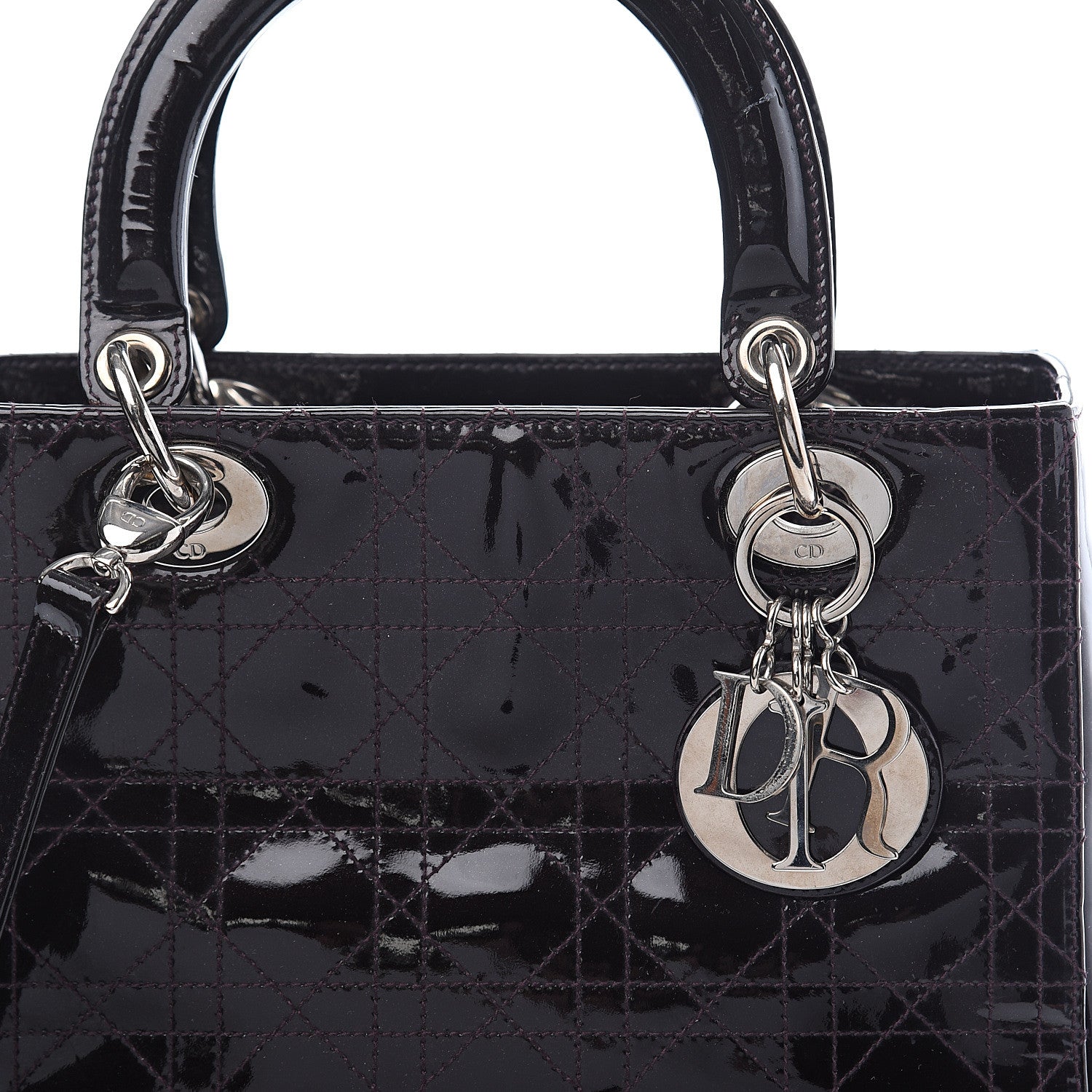 Christian Dior Patent Cannage Stitched Medium Lady Dior Amethyste 7 of 10