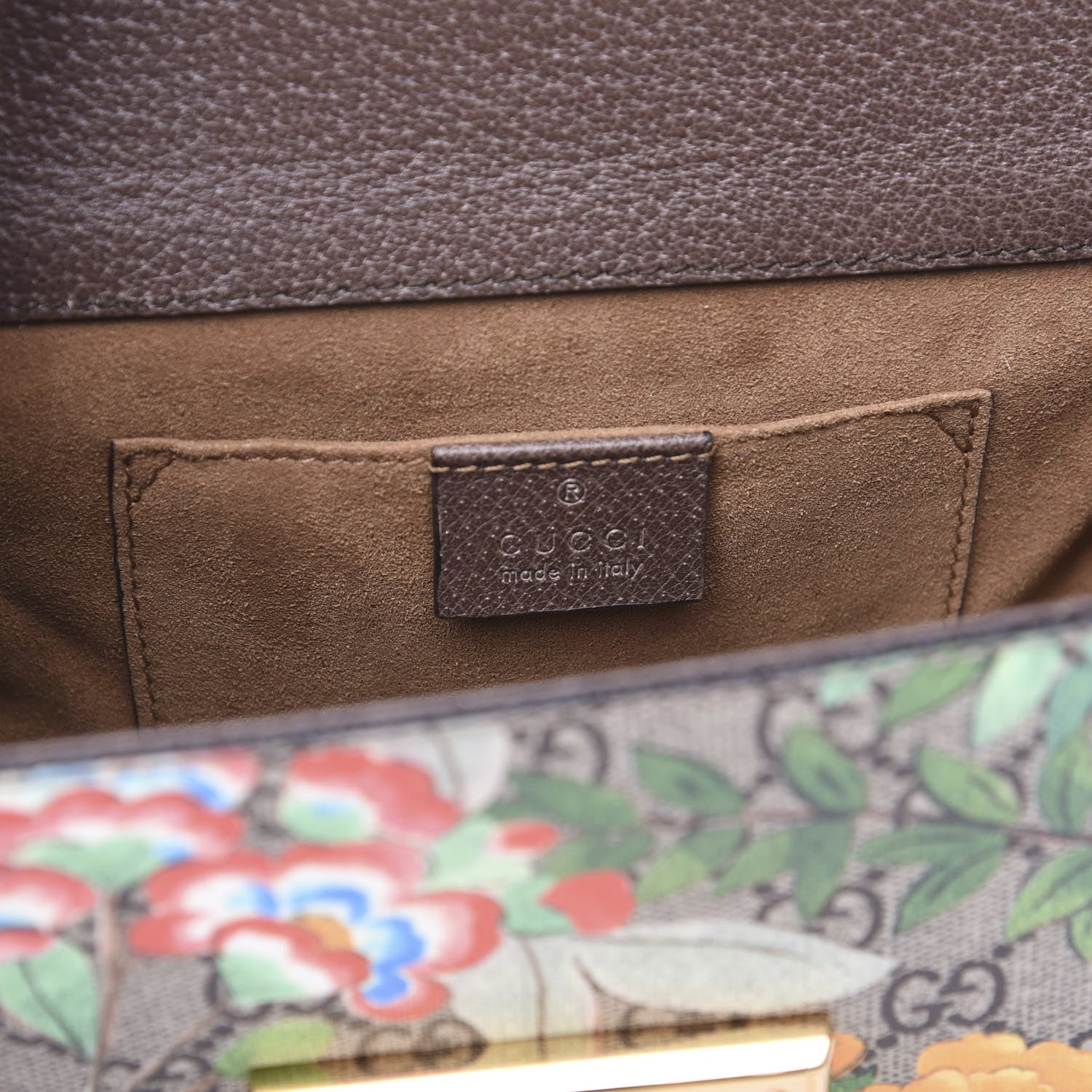 Gucci GG Supreme Monogram Tian Small Padlock Shoulder Bag Beige Multicolor New Acero 5 of 9