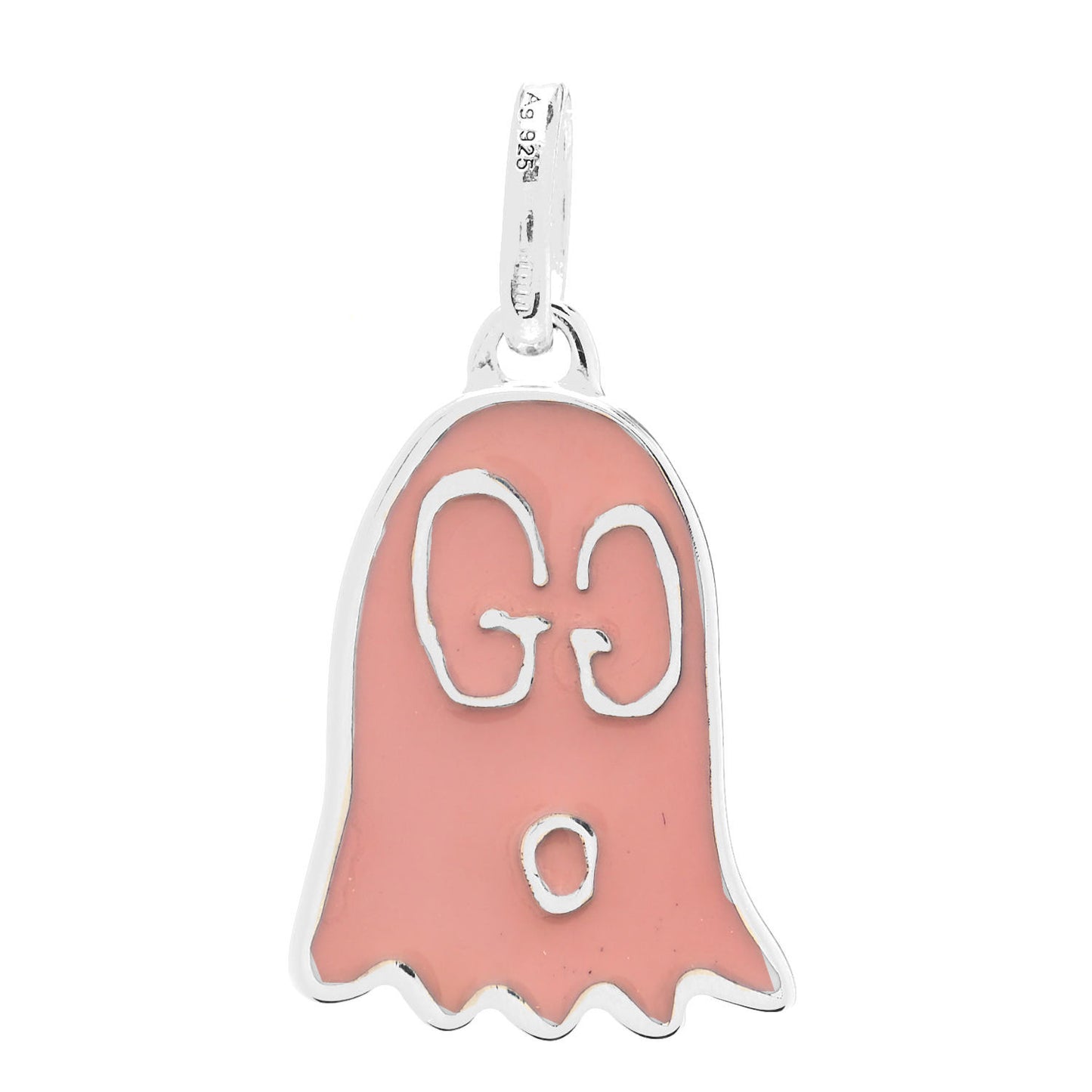 Sterling Silver Enamel GucciGhost Ghost Pendant Pink
