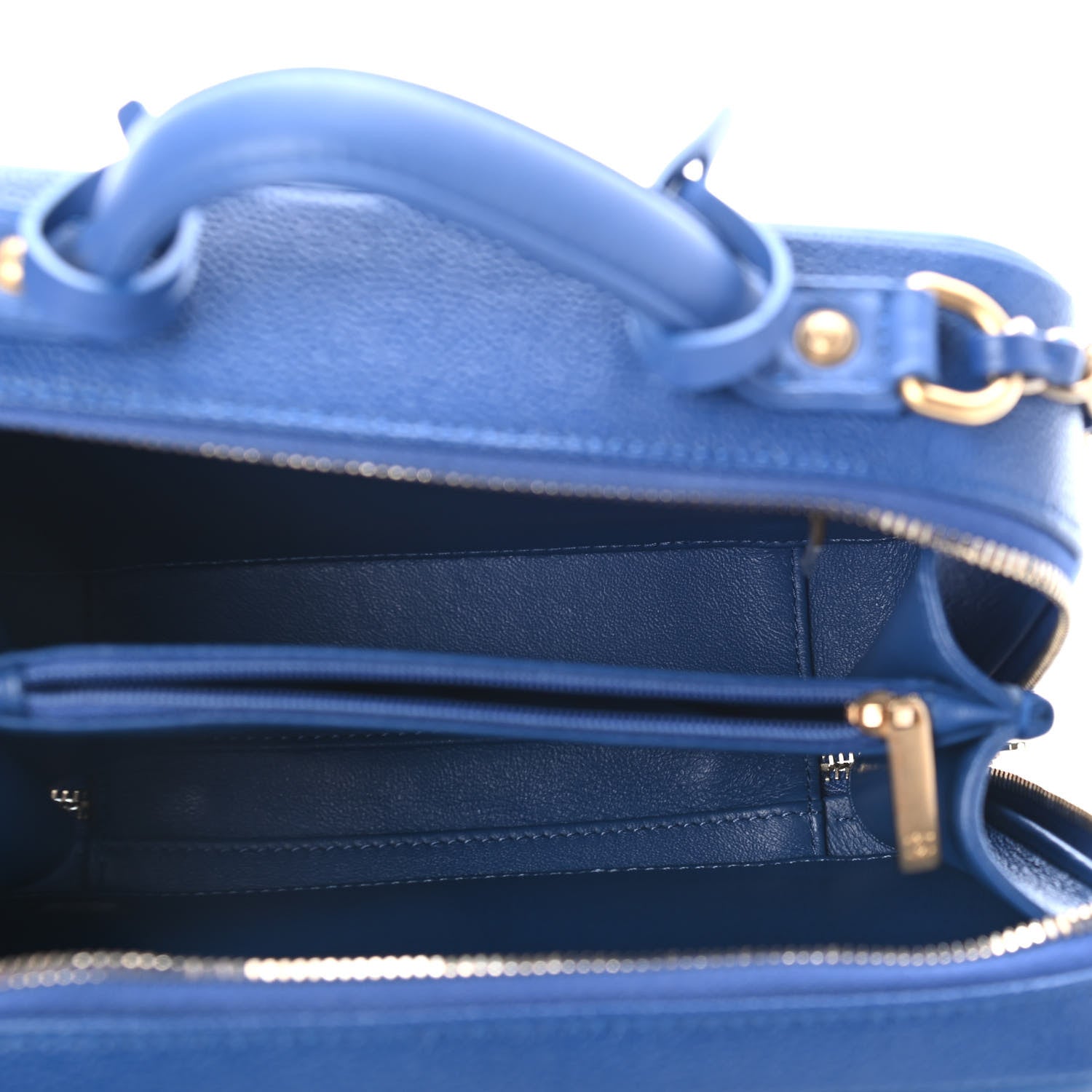 Chanel Caviar Quilted Medium CC Filigree Vanity Case Dark Blue 4 of 4