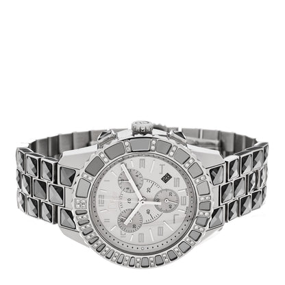 Christian Dior Stainless Steel Diamond Sapphire 38mm Christal Chronograph Quartz Watch Grey 2 of 5