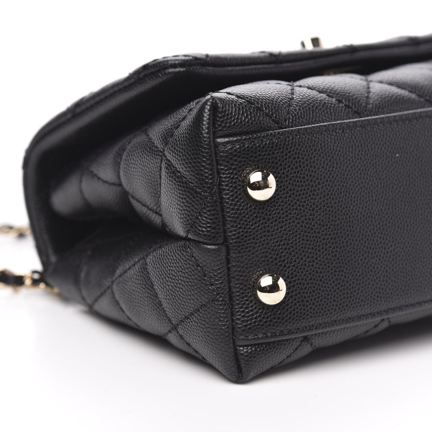 Caviar Quilted Extra Mini Coco Handle Flap Black