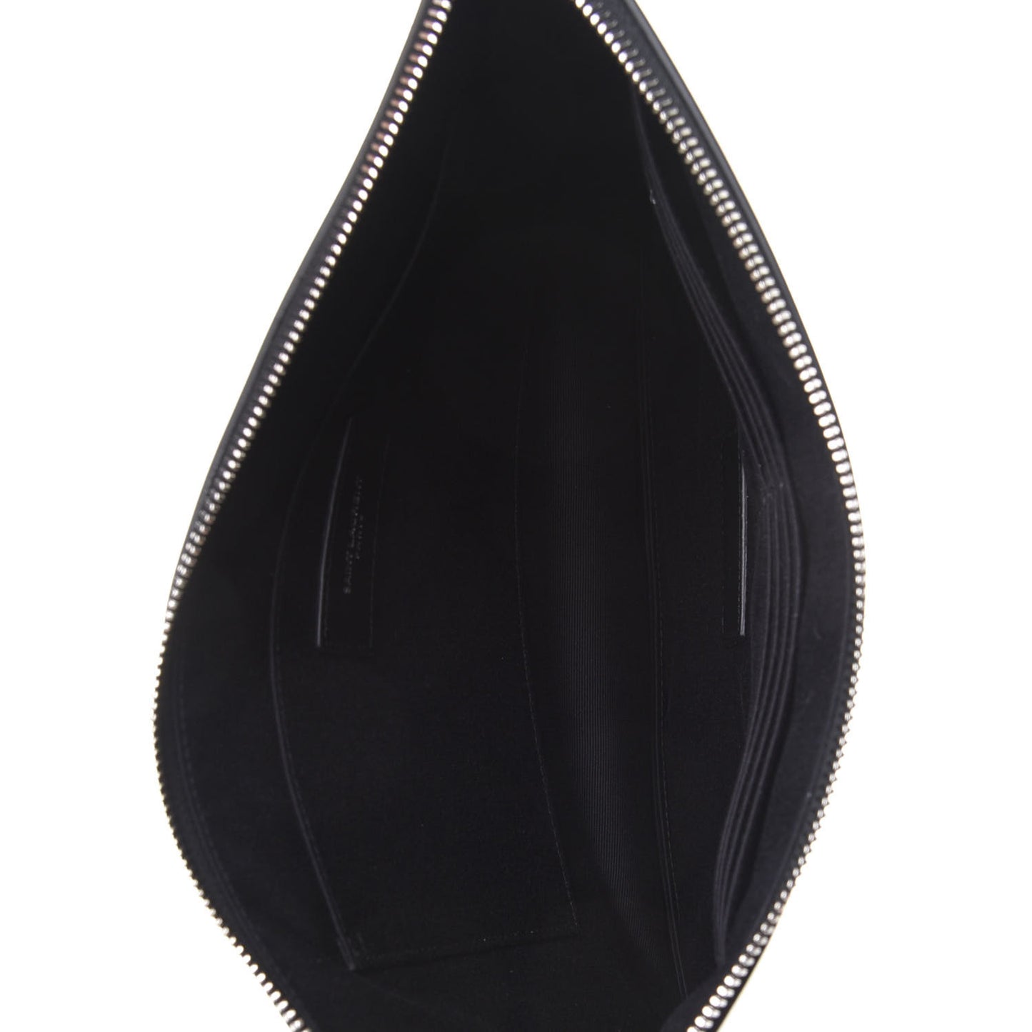 Calfskin Logo Zipped Tablet Pouch Black