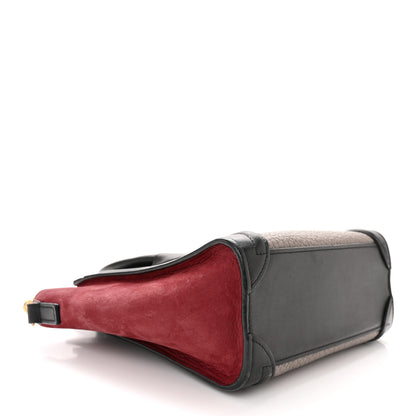 Celine Bullhide Calfskin Nubuck Nano Tri-Color Luggage Ruby 4 of 12