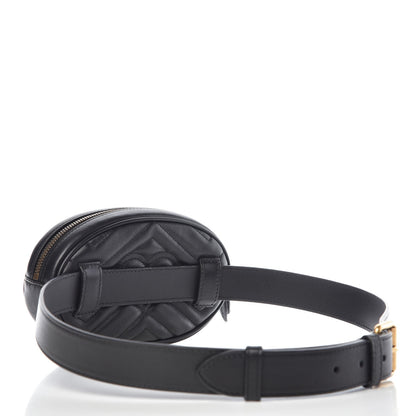 Gucci Calfskin Matelasse GG Marmont Belt Bag 85 34 Black 3 of 7