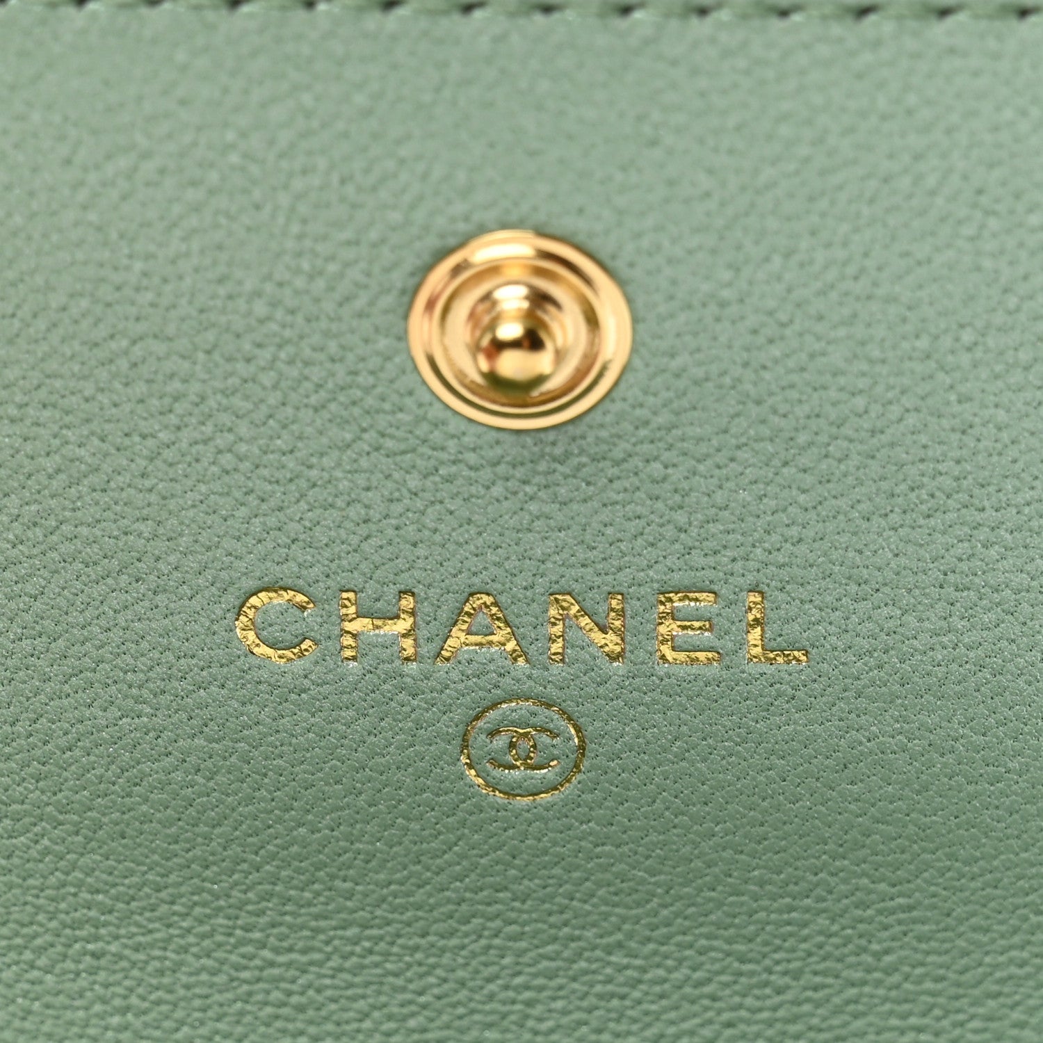Chanel Lambskin Quilted Chanel 19 Flap Card Holder Light Green 7 of 9