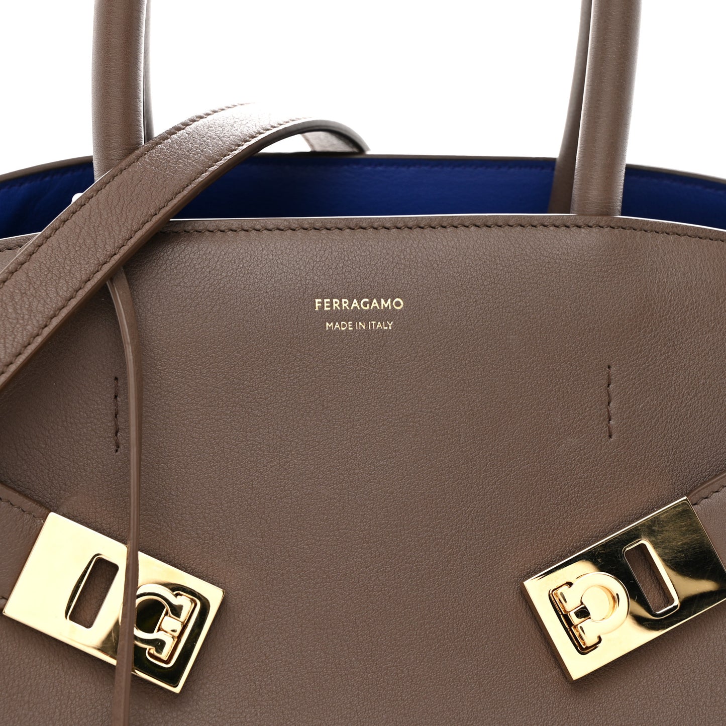 Calfskin Medium Hug Bag Clay Lapis
