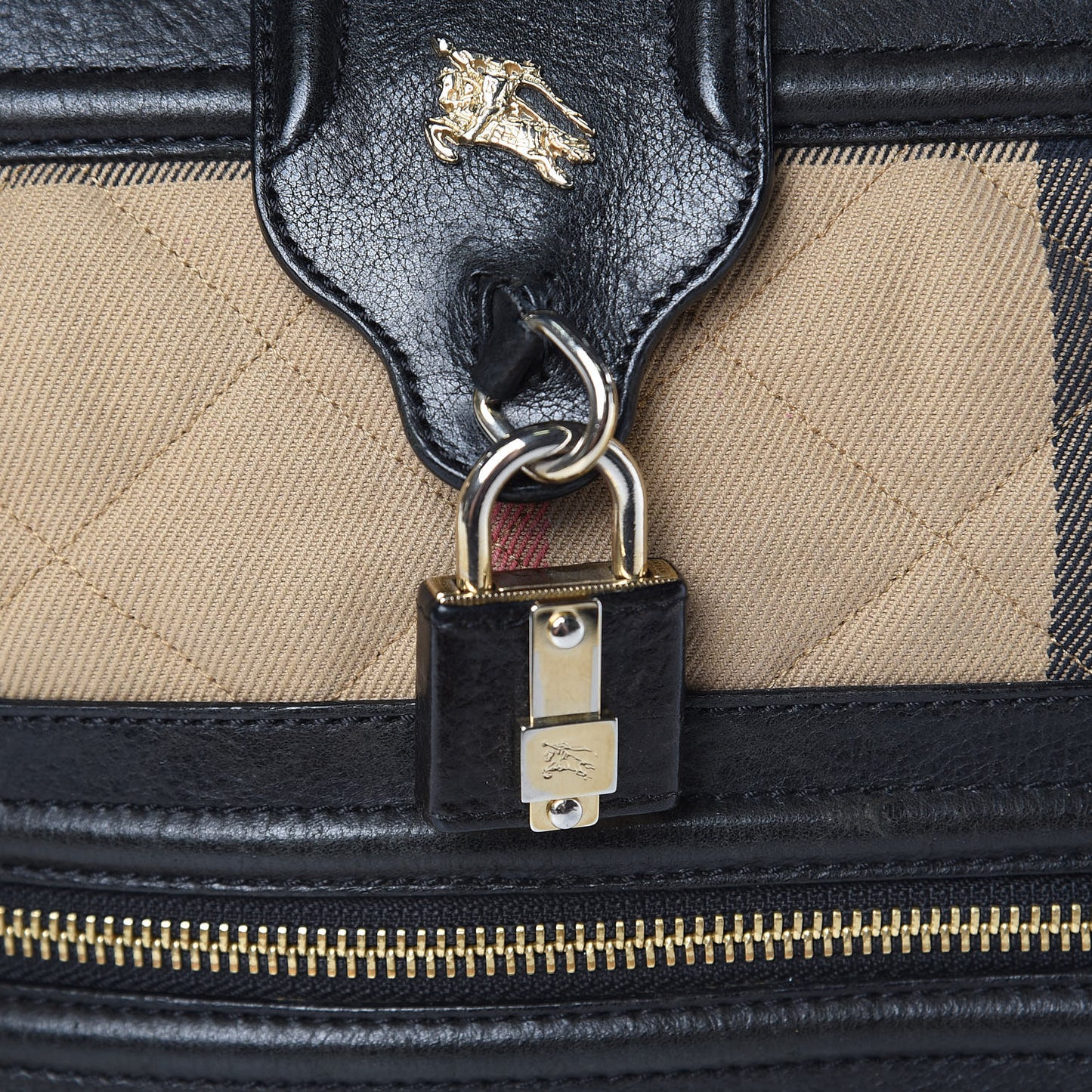 House Check Quilted Large Manor Tote Black