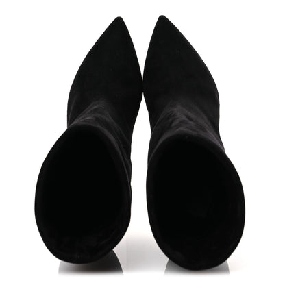 Saint Laurent Kid Scamosciato Niki 85 Wedge Booties 37.5 Black 2 of 11