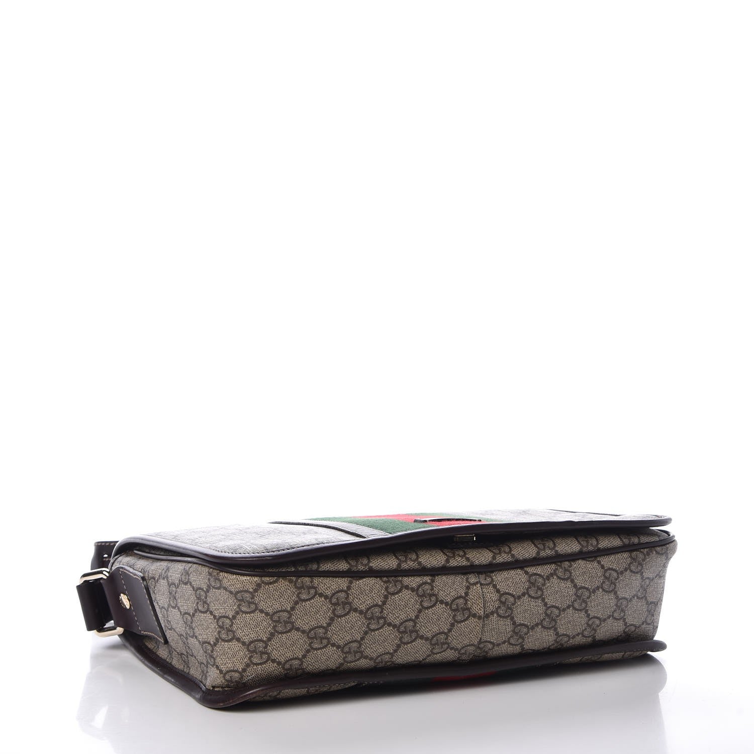 Gucci GG Plus Monogram Web Medium Flap Messenger Beige Dark Brown 4 of 11