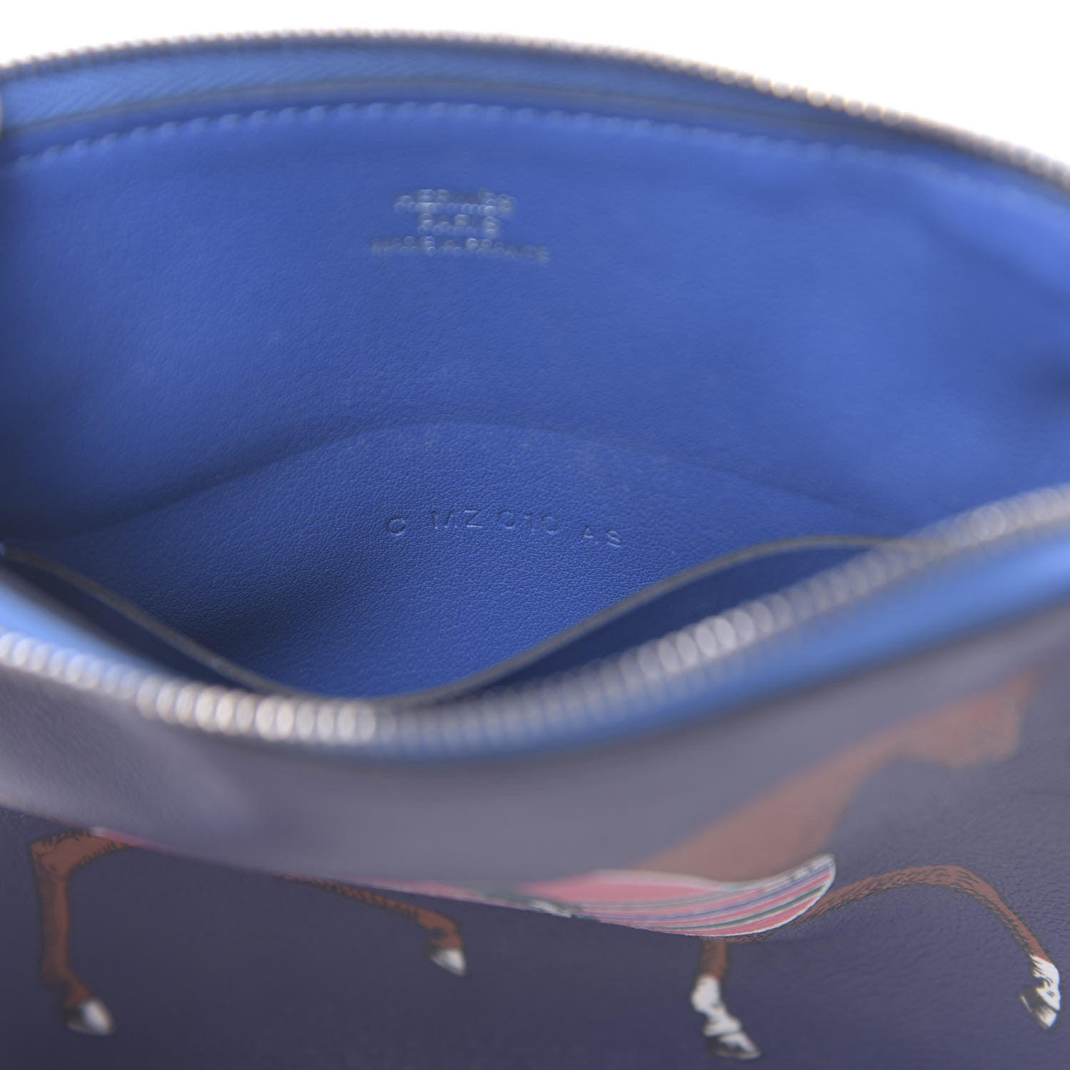 Hermes Swift Couverture Nouvelle Carre Pocket Pouch Bleu Encre Rose D'Ete 7 of 7
