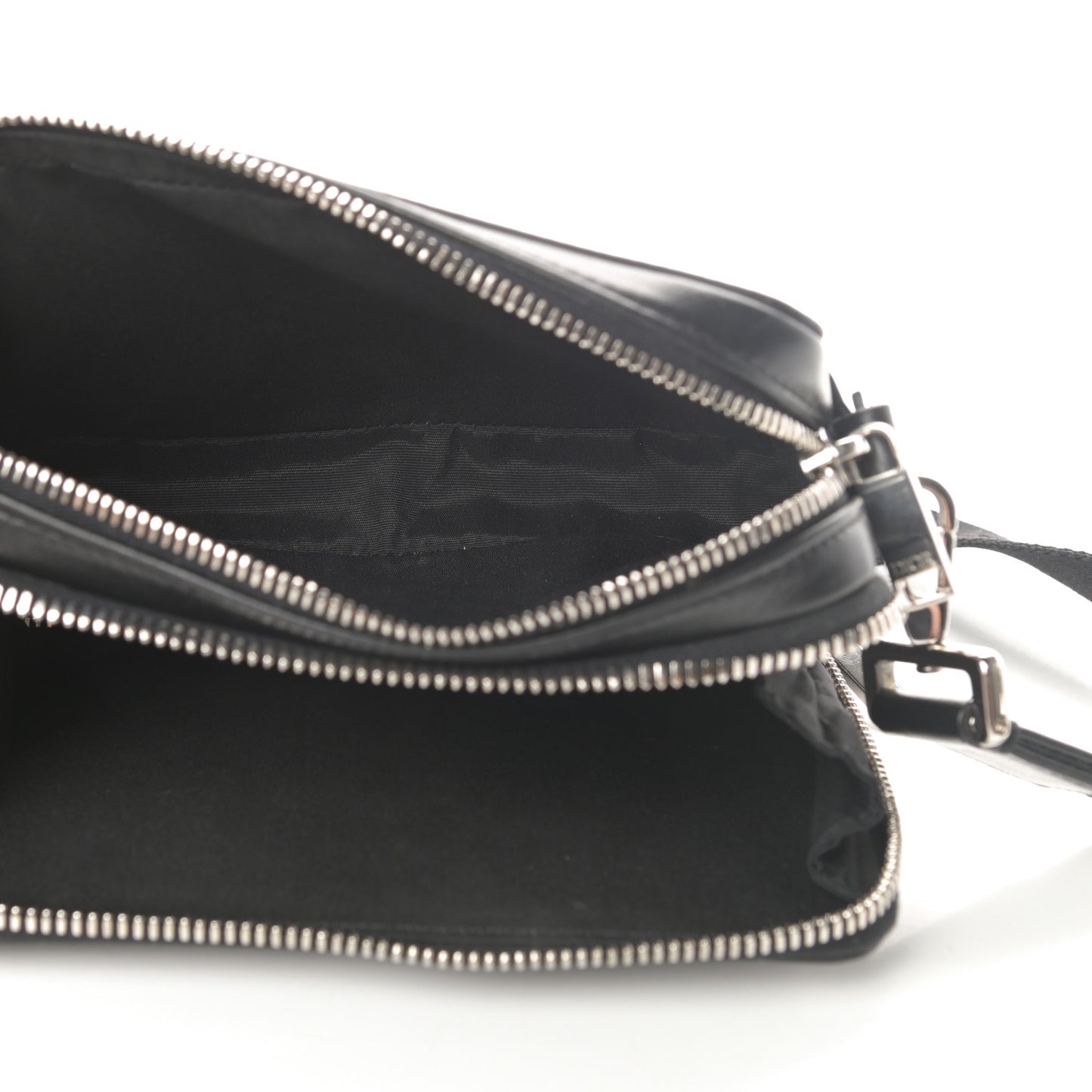 Calfskin Oblique Galaxy Perforated Messenger Black Multicolor