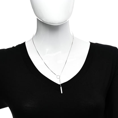 Gucci 18K White Gold 20mm Lariat Necklace 2 of 5