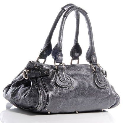 Chloe Leather Paddington Metallic Grey 3 of 8