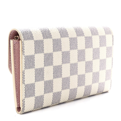 Louis Vuitton Damier Azur Emilie Wallet Rose Ballerine 3 of 11