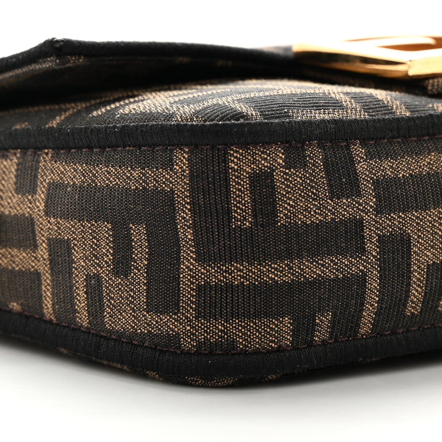 Fabric Jacquard FF 1974 Mini Baguette Tobacco Moro Black