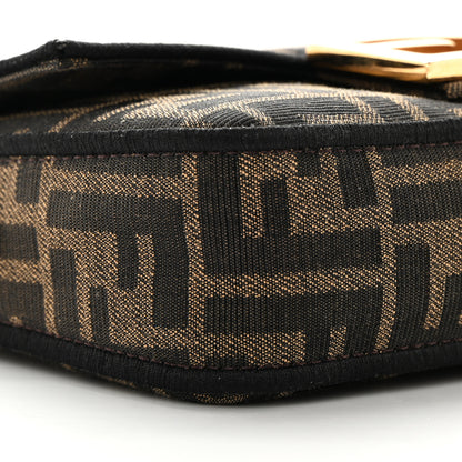 Fendi Fabric Jacquard FF 1974 Mini Baguette Tobacco Moro Black 9 of 11
