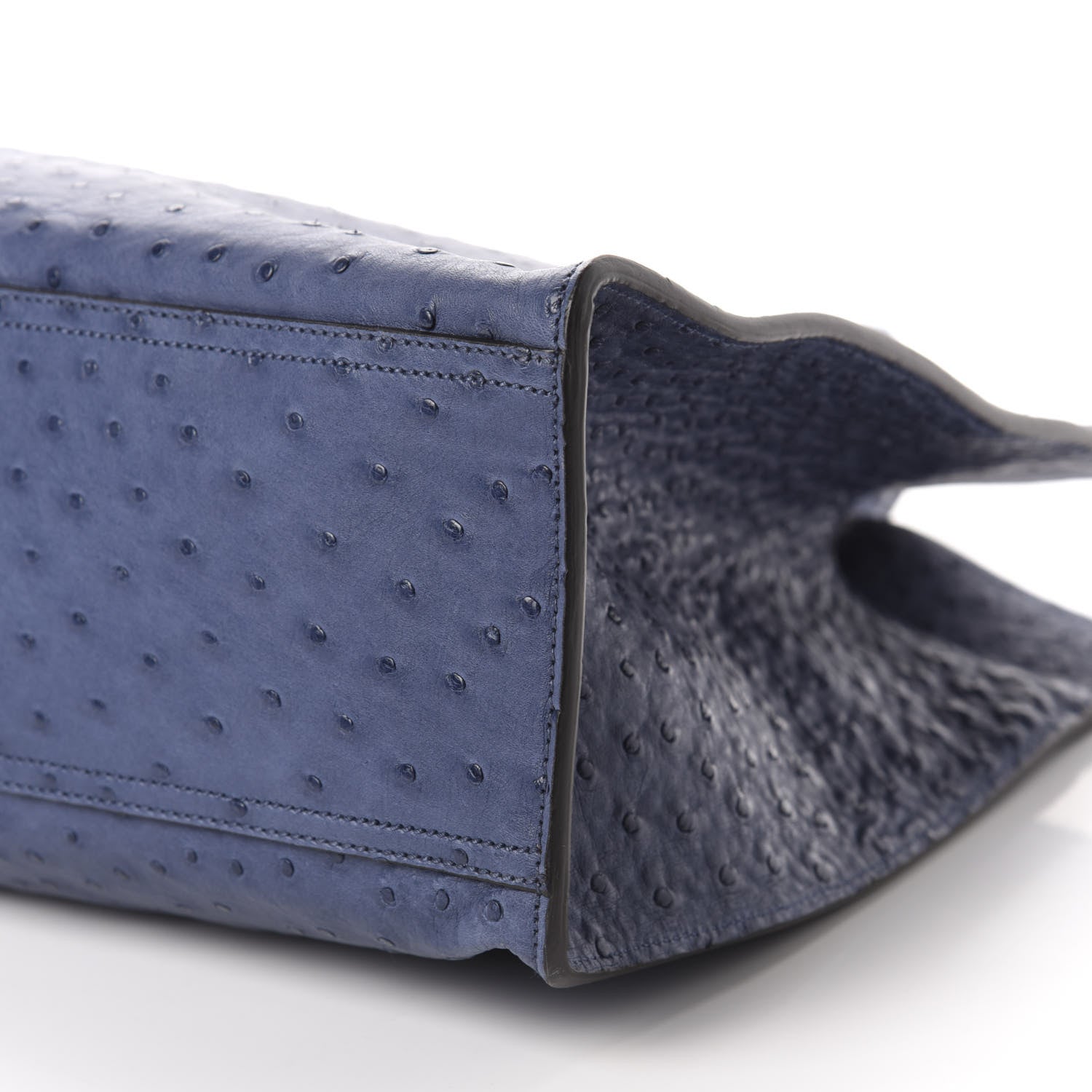 Gucci Ostrich Medium Jackie Top Handle Bag Blue 8 of 12