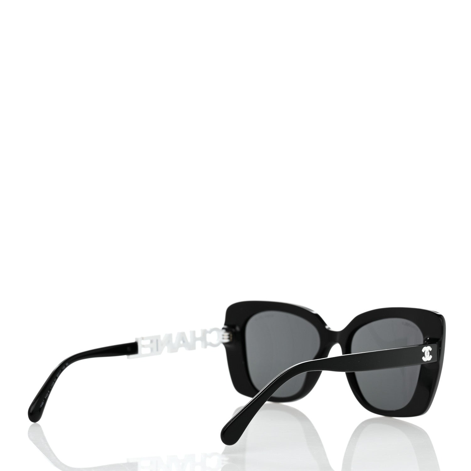 Chanel Acetate Strass Square Sunglasses 5422-B Black White 4 of 7