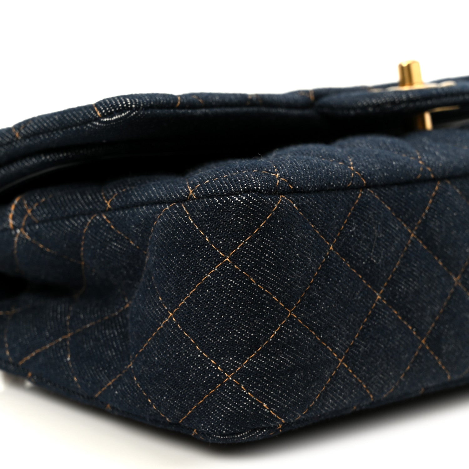 Chanel Denim Quilted Medium Double Flap Dark Blue 10 of 11
