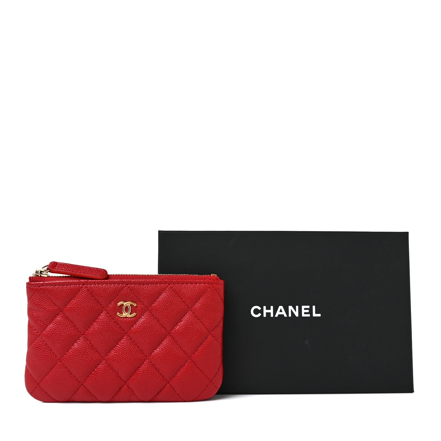 Chanel Caviar Quilted Small Cosmetic Case Red 10 of 10