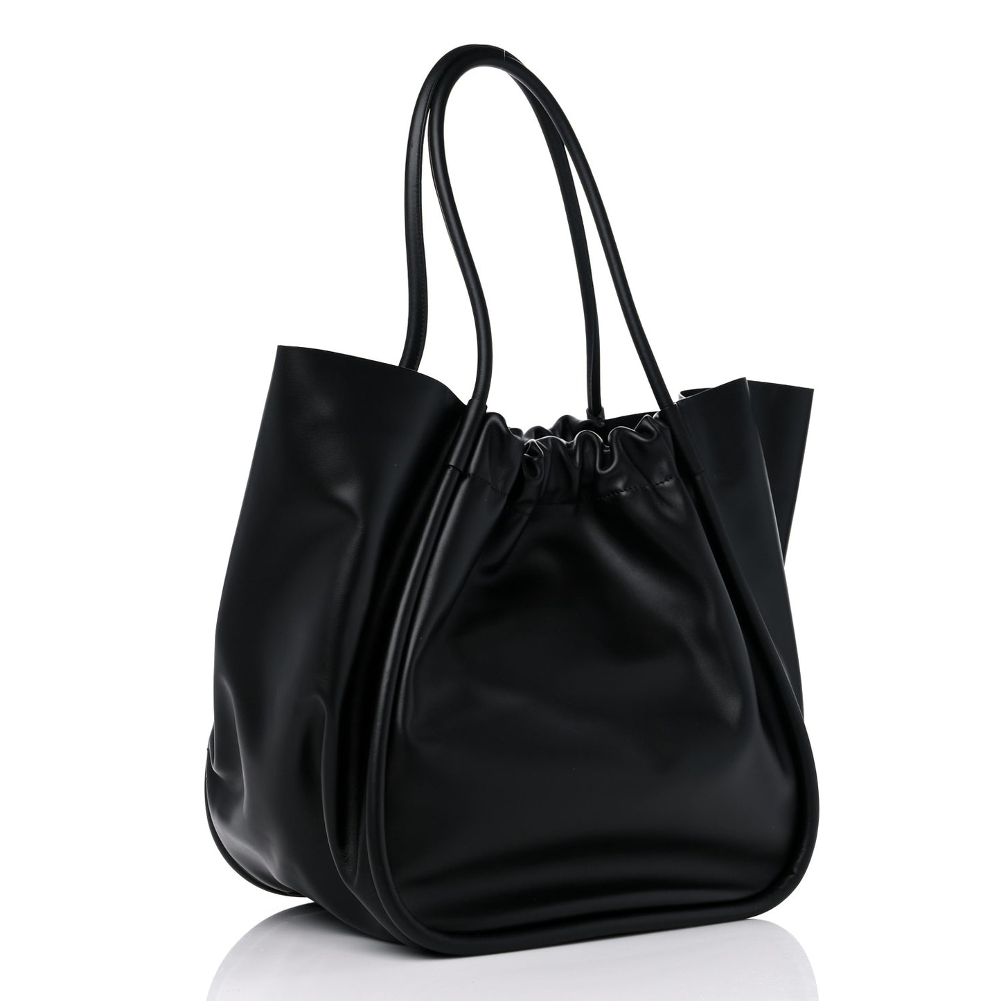 Calfskin XL Ruched Tote Black