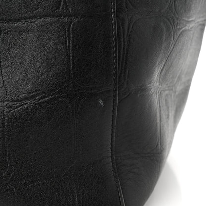 Celine Crocodile Embossed Calfskin Medium Belt Cabas Phantom Black 11 of 12