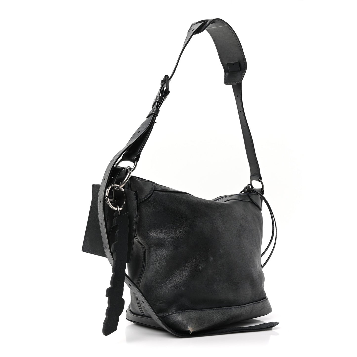 Used Calfskin Silver Hardware Small Neo Classic City Navy