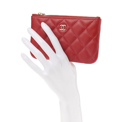 Chanel Lambskin Quilted Small Cosmetic Case Red 2 of 8