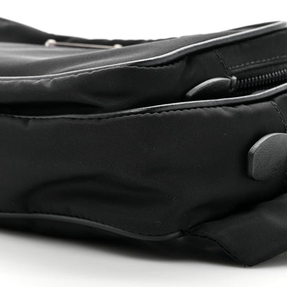 Prada Tessuto Nylon Studded Belt Bag Black White 8 of 9