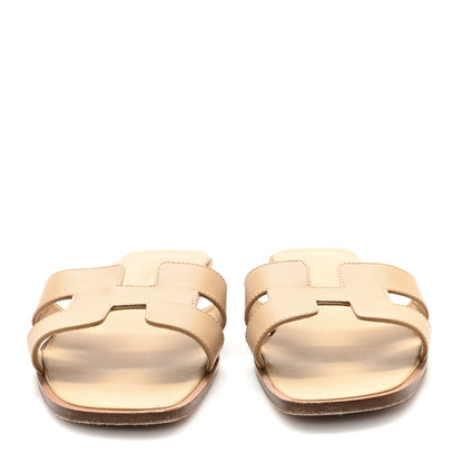 Hermes Calfskin Oran Sandals 38 Beige Albinos 3 of 10