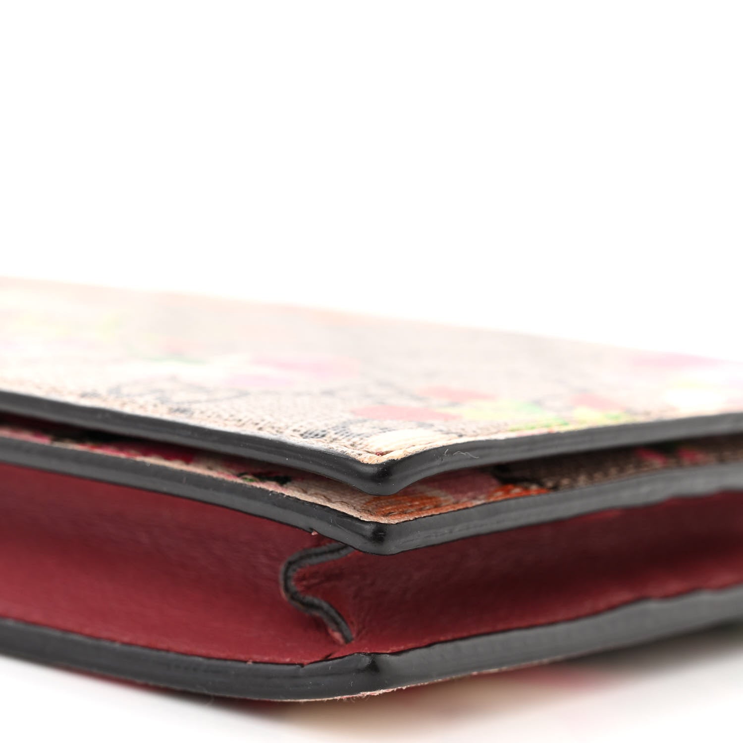 Gucci GG Supreme Monogram Blooms Chain Wallet Beige Multicolor Dry Rose 9 of 12