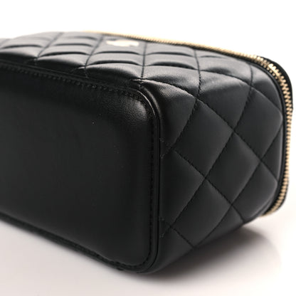 Chanel Lambskin Quilted Small Vanity Case With Chain Black 9 of 10
