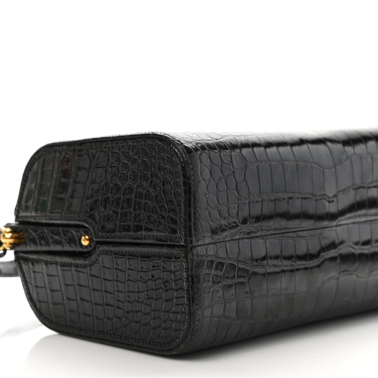 Hermes Shiny Crocodile Doctor Bag Black 7 of 10