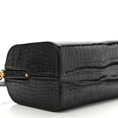 Hermes Shiny Crocodile Doctor Bag Black 7 of 10