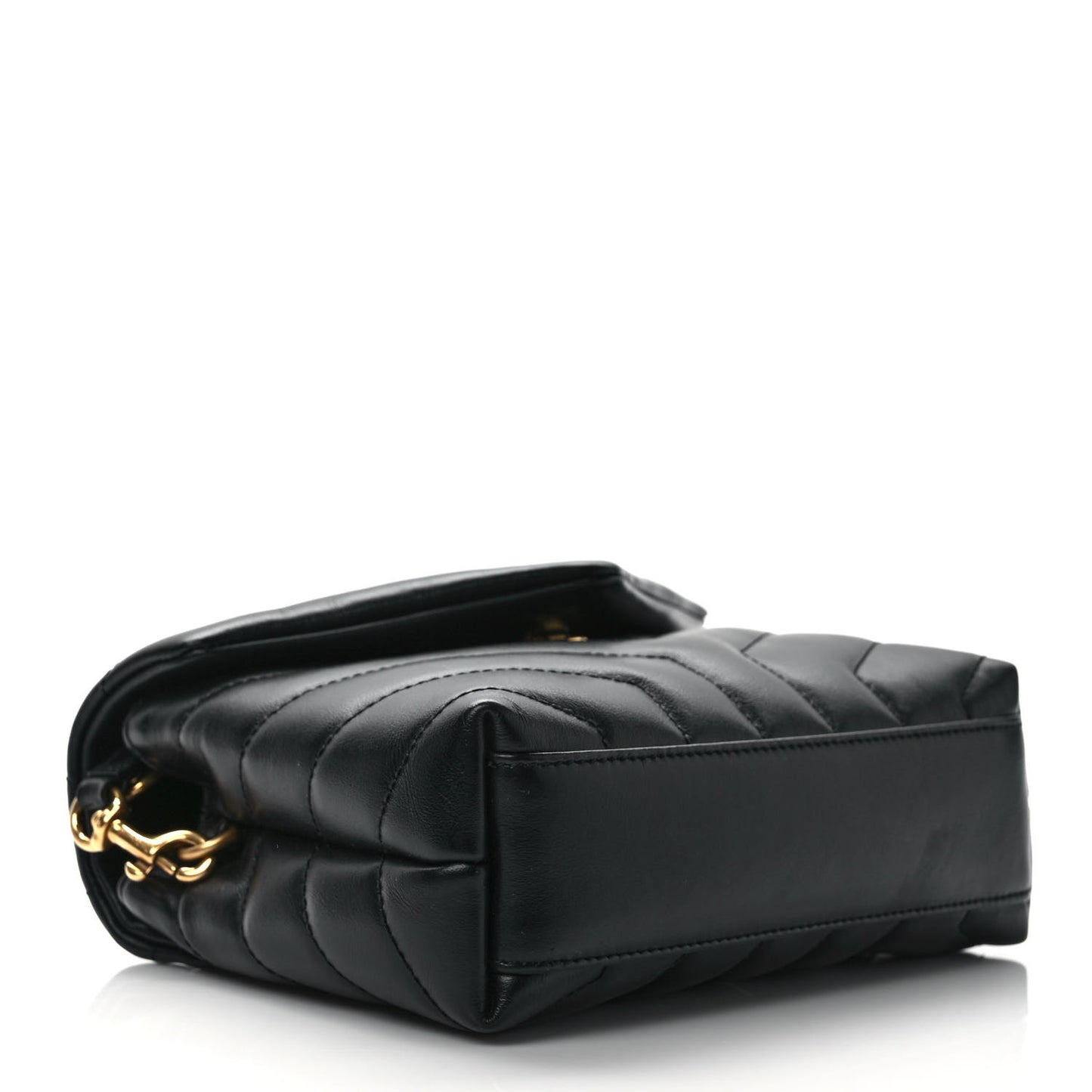 Calfskin Y Quilted Monogram Toy Loulou Crossbody Bag Black