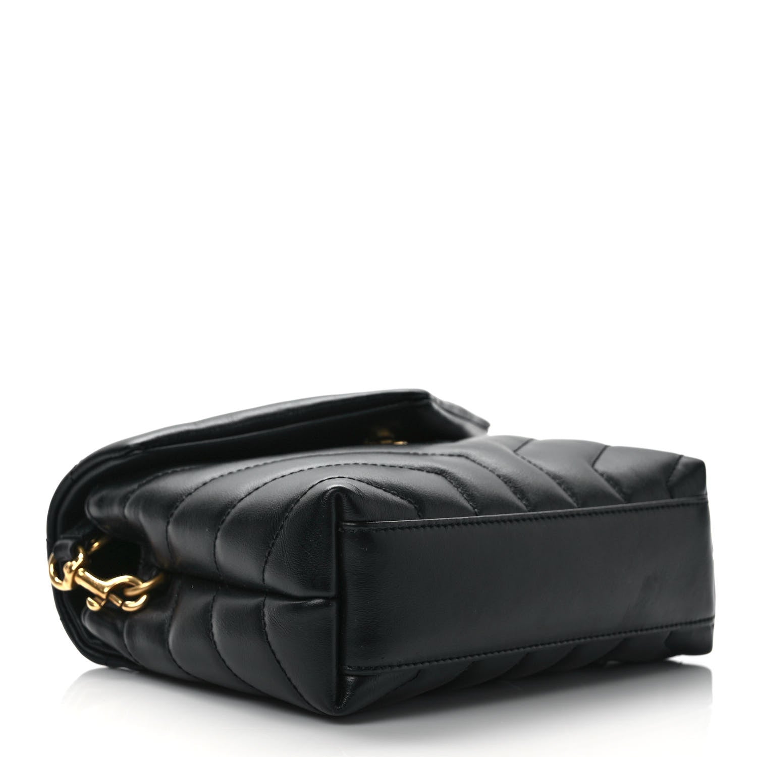 Saint Laurent Calfskin Y Quilted Monogram Toy Loulou Crossbody Bag Black 4 of 9