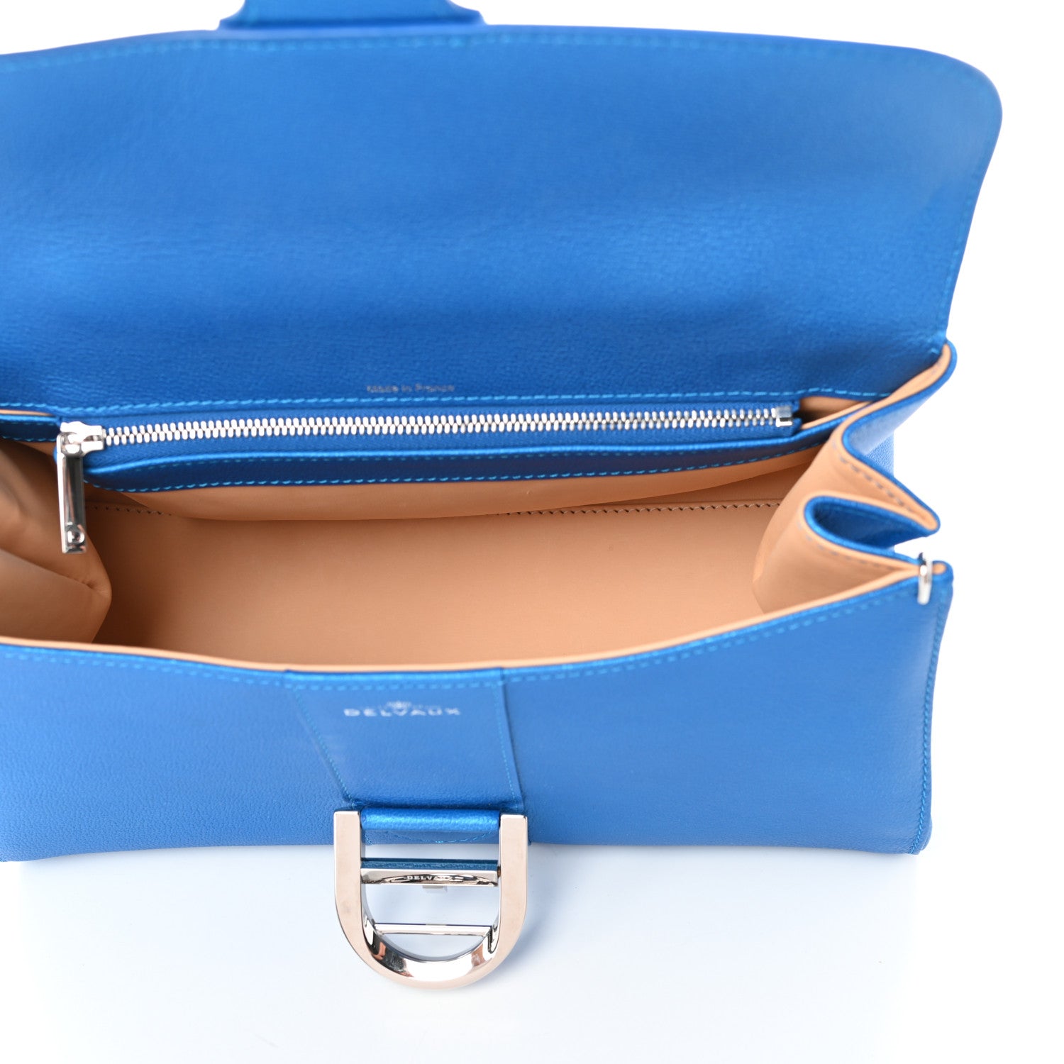 Delvaux Calfskin Mini Brillant East West Satchel Satin Electric 5 of 10