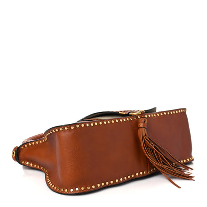 Chloe Calfskin Studded Medium Marcie Satchel Caramel 4 of 7