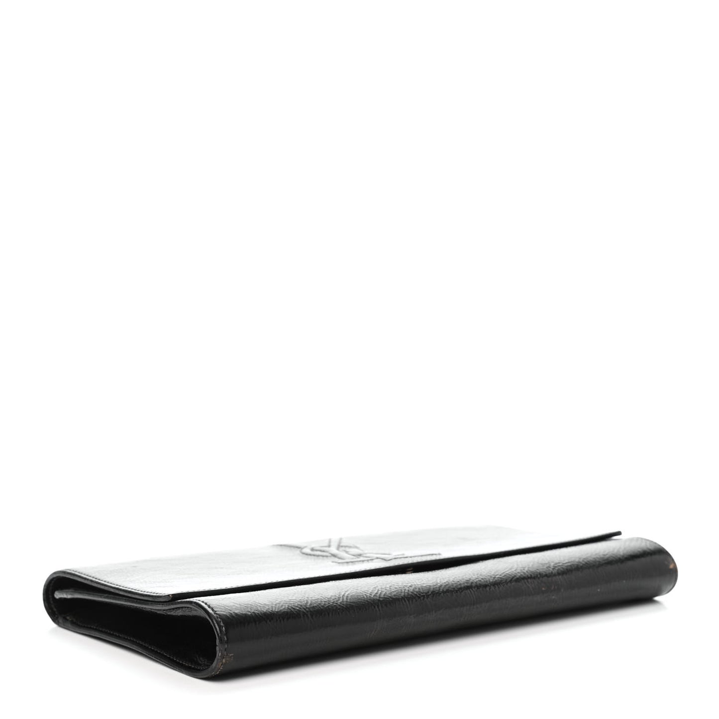 Textured Patent Monogram Large Belle De Jour Clutch Black